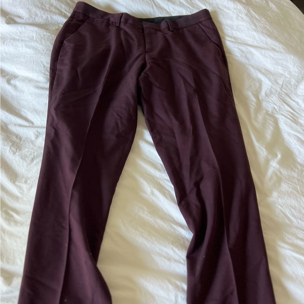 Men’s Express Stretch Slim Trouser Pants - Burgundy 29 x 30
